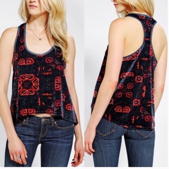 Ecote Tops - Urban Outfitters Ecote Velvet Tank Top
